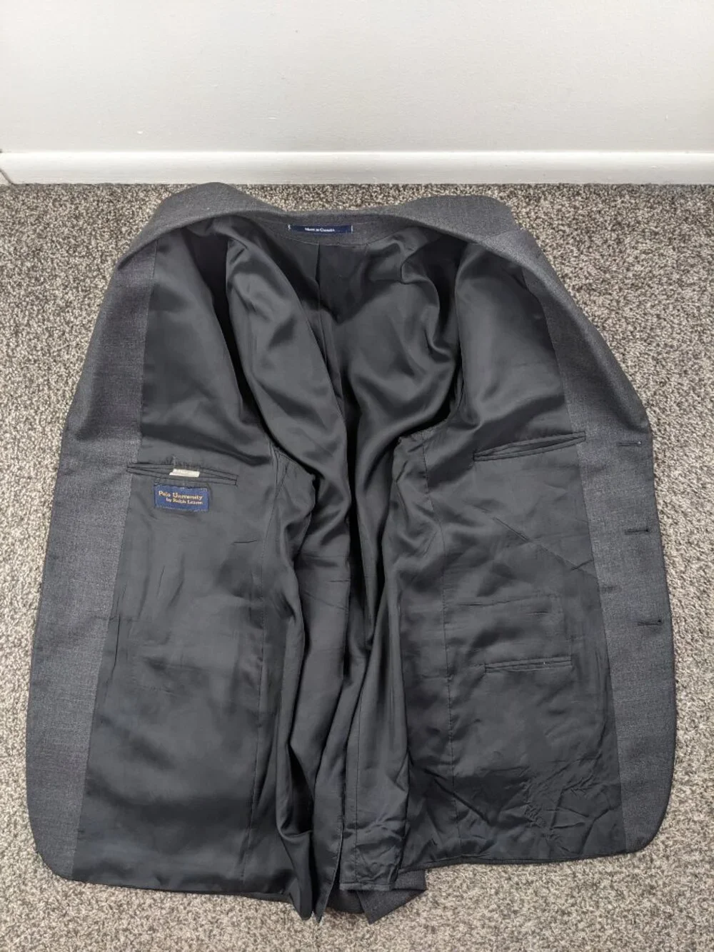 Polo Ralph Lauren 46R Suit Flannel Wool Cashmere 40x30 University